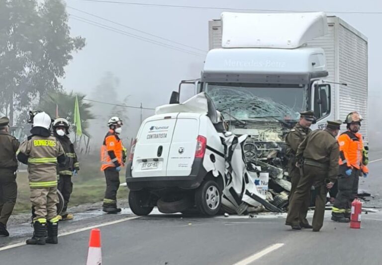 Conductor contratista de Nuevosur murió tras colisión con camión en Villa Alegre