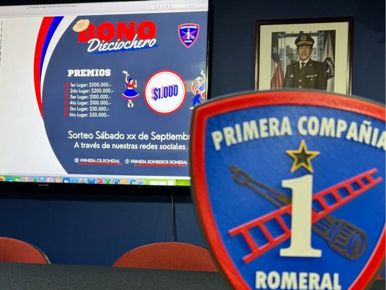 Comenzó la venta de números para el Bono Dieciochero de la 1ª Compañía de Bomberos de Romeral