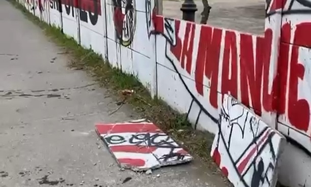 Desconocidos dañan mural en inmediaciones del Estadio La Granja de Curicó
