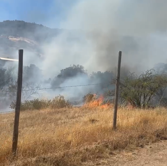 Incendio consumió dos viviendas y amenaza sectores poblados en Rauco