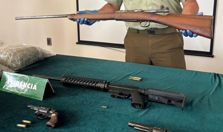 Operación antidrogas: Prisión preventiva para peligrosa banda sorprendida con armas de fuego y 16 kilos de marihuana