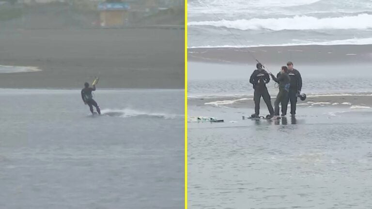 Deportistas desafían marejadas en Pichilemu: Autoridad Marítima los saca del agua