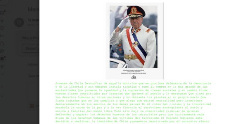 Hackean sitio web de Migraciones con imagen y discurso de Pinochet