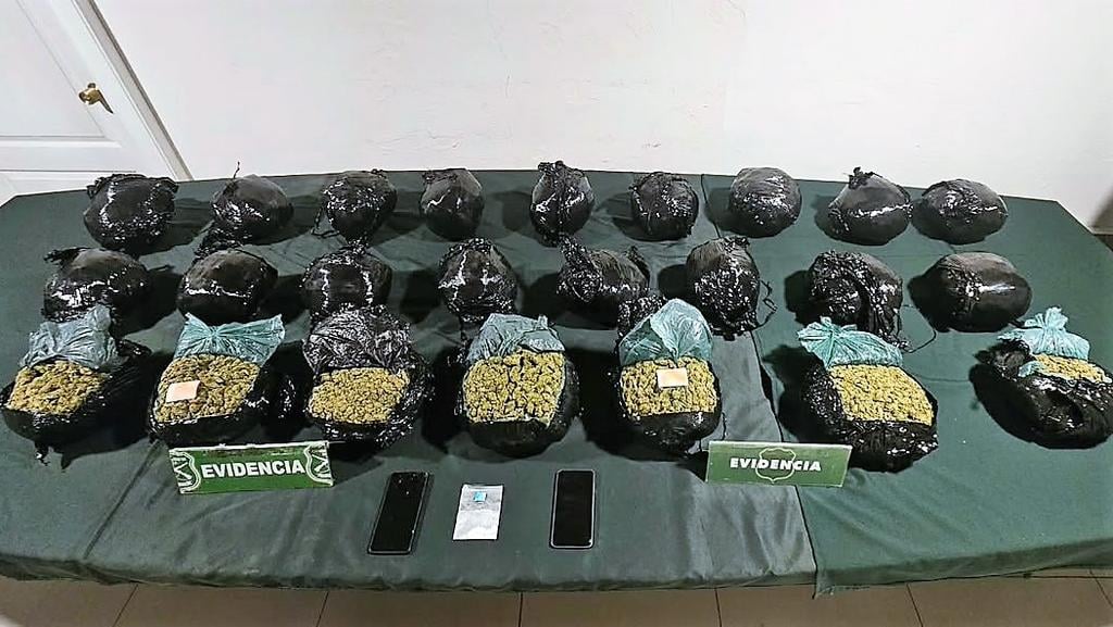 Prisión preventiva para conductor sorprendido con más de 25 kilos de marihuana en la Ruta 5 Sur