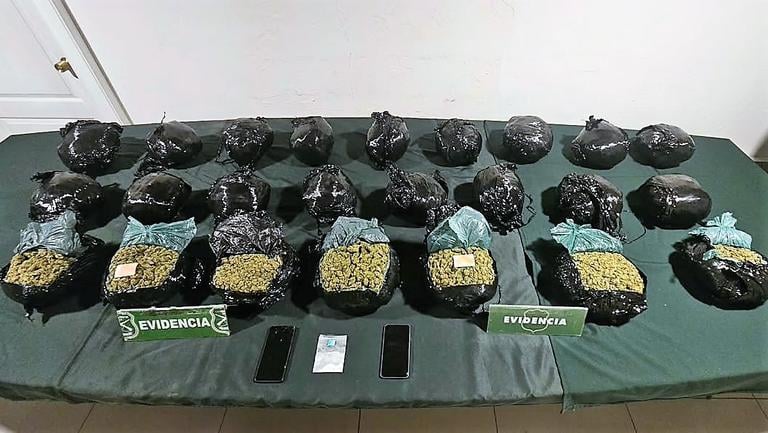 Prisión preventiva para conductor sorprendido con más de 25 kilos de marihuana en la Ruta 5 Sur