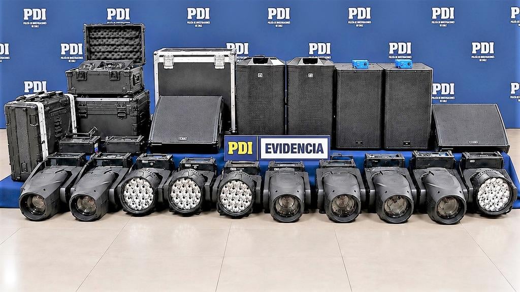 PDI recupera en Rancagua equipos robados desde centro de eventos curicano y detiene a dos sujetos