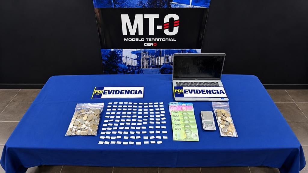 PDI detiene a dos sujetos por tráfico de drogas en Curicó y recupera computador robado a Conaf