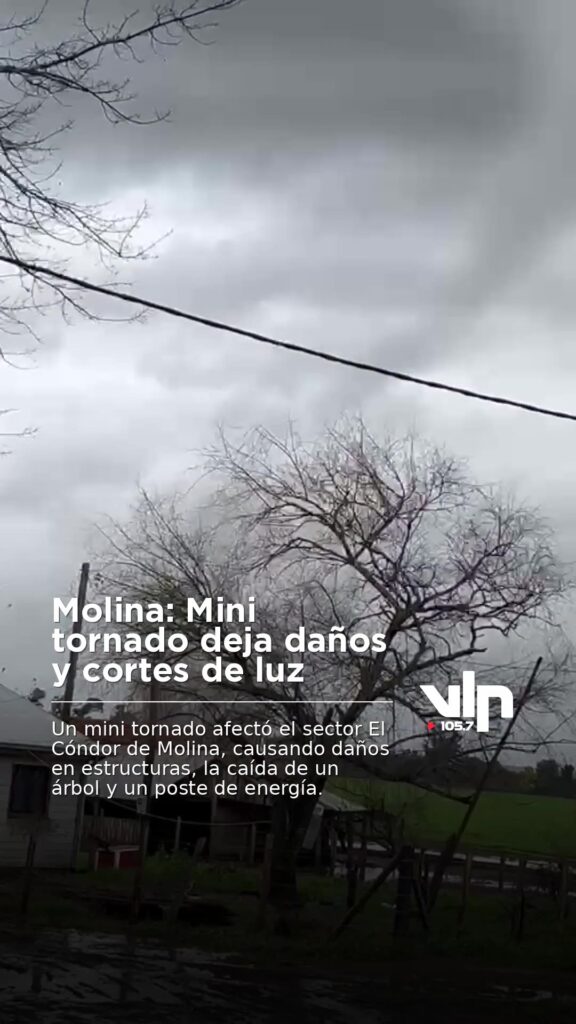 Molina: Mini tornado deja daños y cortes de luz
