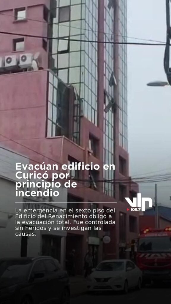 Evacúan edificio en Curicó por principio de incendio