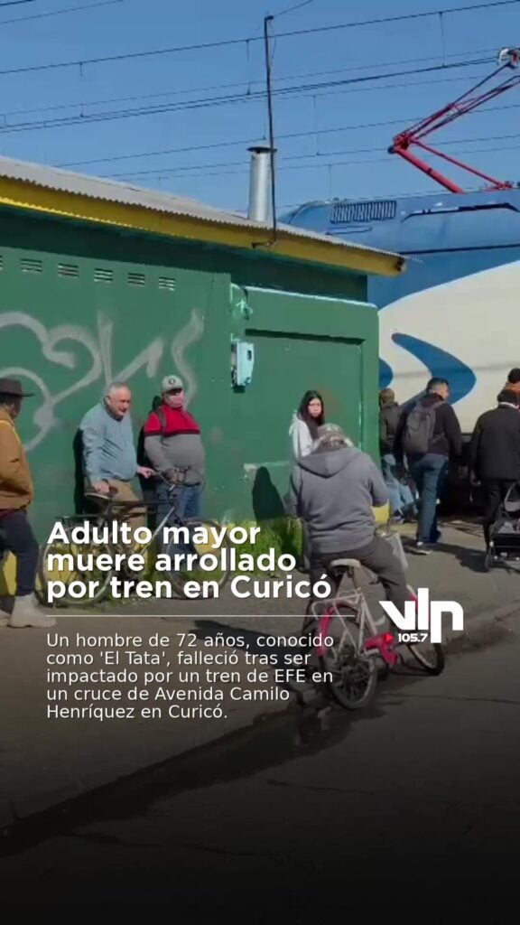 Adulto mayor muere arrollado por tren en Curicó