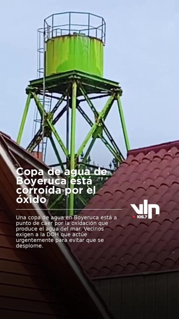 Copa de agua de Boyeruca está corroída por el óxido