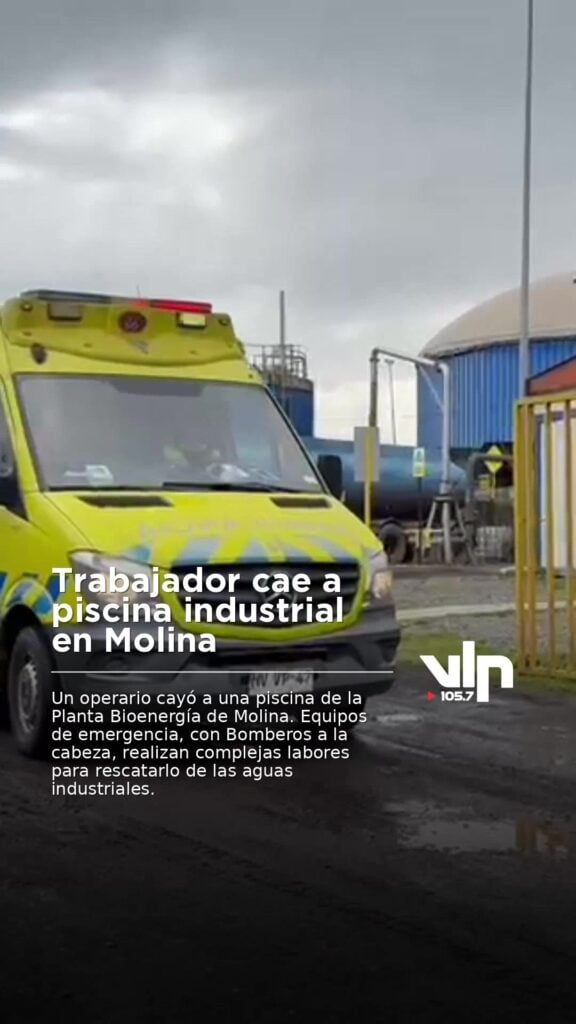 Trabajador cae a piscina industrial en Molina