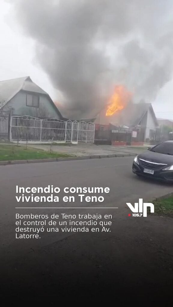 Incendio consume vivienda en Teno