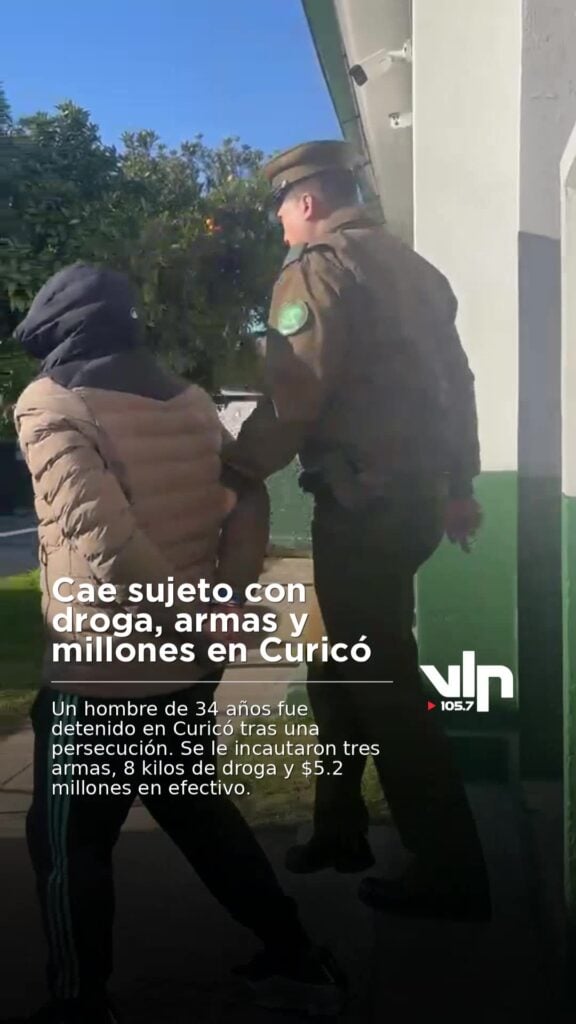 Cae sujeto con droga, armas y millones en Curicó