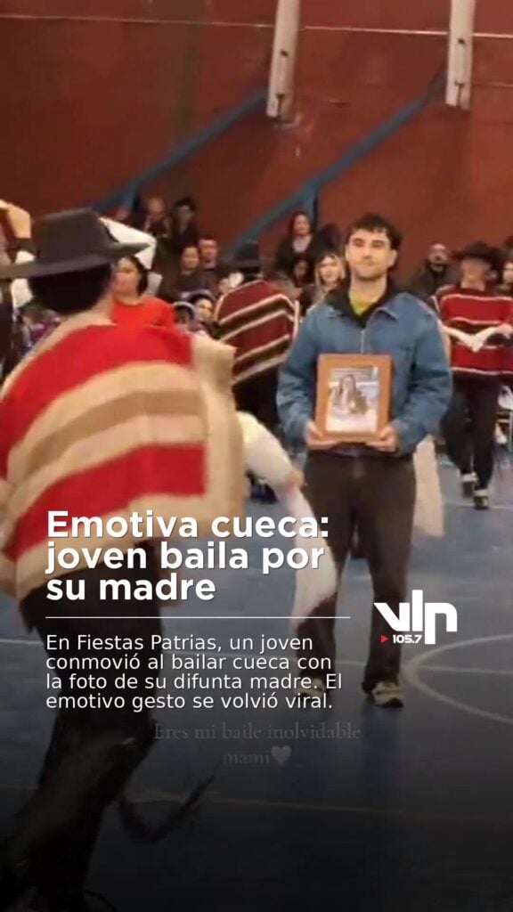 Emotiva cueca: joven baila por su madre
