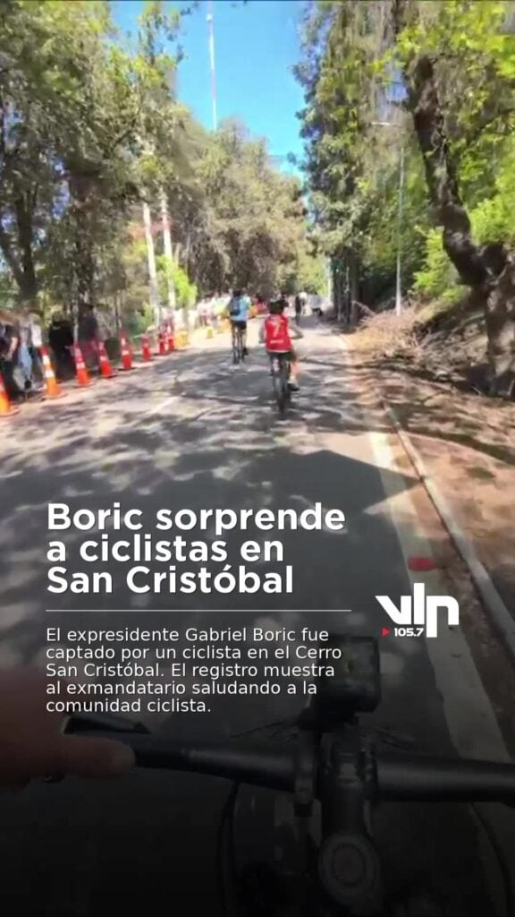 Boric sorprende a ciclistas en San Cristóbal